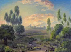 John A. Dominique, Composition Evening, 1930, oil on canvas