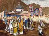Millard Sheets, Old Church, Oaxaca, watercolor on paper