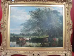 Henry Dawson, Cattle Watering in a...
