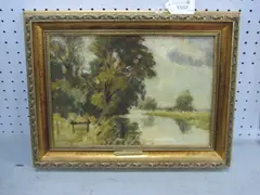 Percy Hipkin, *ARR, A River Scene,...