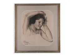 Karel Špillar, Portrait of a Girl, 1922, Charcoal, paper