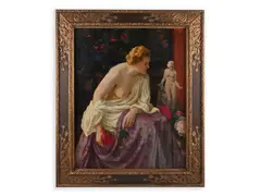 Bedřich Wachsmann ml., Nude with Peonies, 1935, Oil on canvas