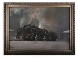 Jaroslav Ronek, Locomotives, First half of 20th century, Oil on canvas