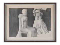 Milan Paštéka, Girls in Pleated Skirts, 1980, Lithography, paper