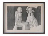 Milan Paštéka, Girls in Pleated Skirts, 1980, Lithography, paper