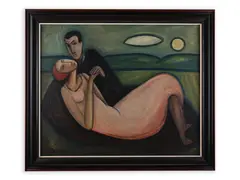 Karel Černý, Lovers, 1943, Oil on canvas