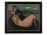Karel Černý, Lovers, 1943, Oil on canvas