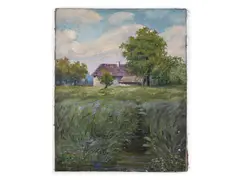 Karel Langer, Landscape with a Brook, Before 1910, Oil on canvas