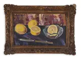 Innocenc Šamánek, Still Life with a Sliced Lemon, 1947, Oil on canvas