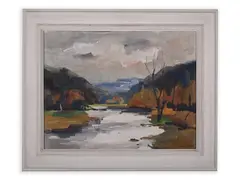 Jaroslav Kotas, Motif from Sázava River, First half of 20th century, Oil on hardboard