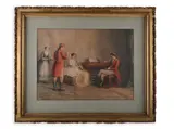 Duncan Mackellar, A Tea Party, Second half of 19th century, Watercolour, cardboard