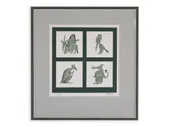 Adolf Born, Four Animals, Second half of the 20th century, Lithography, paper