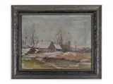 Otakar Hůrka, Cottages in Winter, First half of 20th century, Oil on canvas