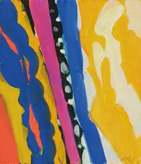 Dominant Gelb by Ernst Wilhelm Nay, 1967, Gouache auf Karton, sold Nov 2024