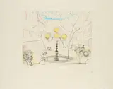 Place Fürstenberg by Salvador Dalí, 1971, Kaltnadelradierung, koloriert auf Japan, sold Mar 2025