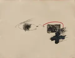 Antoni Tàpies, Arc Rouge, 1973, Farblithografie auf Arches FRANCE (Wasserzeichen)