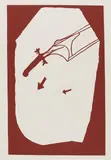 Joseph Beuys, Elch in der Strömung, 1985, Farbserigrafie auf Karton