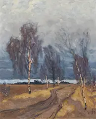 Otto Altenkirch, Feldweg am Geuen, 1944, Öl auf Leinwand