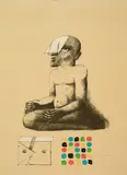 Horst Antes, Sitzende Figur mit mag. Farbquadrat