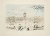 L'Académie de Paris by Salvador Dalí, 1971, Farbradierung auf Lana 1590 (Wasserzeichen), sold Sep 2025