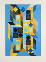 Tridimor by Victor Vasarely, 1969/70, Farbserigrafie auf leichtem Karton, sold Oct 2025