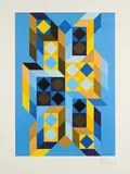 Victor Vasarely, Tridimor, 1969/70, Farbserigrafie auf leichtem Karton