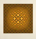 Victor Vasarely, Triaxo, Sam, Farbserigrafie auf leichtem Karton