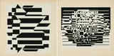 Victor Vasarely, Konvolut von 2 Druckgrafiken (Aus: Cinétique NB), 1975, Jeweils: Farbserigrafie auf Papier