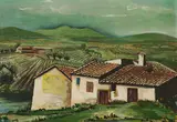 Karl Zerbe, Provencelandschaft, 1930, Öl auf Pressspan