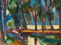 Jean Dries, Bords de la Nesque, 1971, Öl auf Leinwand