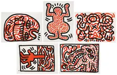 Ludo by Keith Haring, 1985, Jeweils: Farblithografie auf Arches FRANCE (Wasserzeichen), sold Jun 2025