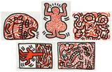 Keith Haring, Ludo, 1985, Jeweils: Farblithografie auf Arches FRANCE (Wasserzeichen)