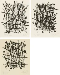 Aus: Feldarbeit - Arbeitsfelder - Uecker - Dresden by Günther Uecker, 1996, Jeweils: Collotypie auf leichtem Karton, sold Oct 2025