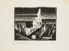 Benz, 2 by Lyonel Feininger, 1928, Holzschnitt auf Japan, sold Jun 2025