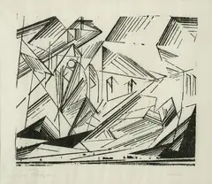 Lyonel Feininger, Zirchow (Gothic Church), 1920, Holzschnitt auf sehr dünnem Japan