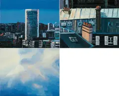 Ralph Fleck, "Parisbild 19/IX", 1990, Jeweils: Öl auf Leinwand