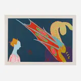 Details of Renaissance Paintings (Paolo Uccello, St. George and the Dragon, 1460) by Andy Warhol, 1984, screenprint in colors on Arches Aquarelle, sold Sep 2022