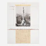 Christo, Wrapped Monument to Cristóbal Colón, Project for Barcelona (from the Columbus: In Search of a New Tomorrow portfolio), 1992, screenprint in colors with collotype and collage