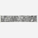Jean Dubuffet, Parcours, 1981, screenprint on silk backed with rag paper mounted as a scroll on wooden dowels