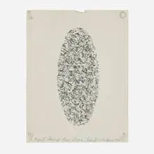 George Herms, August Blessings, 1972, rubber stamp on paper