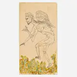 George Herms, Untitled, 1966, ink and colored pigment on paper