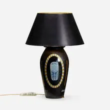 Philippe Starck, La Vie (Flos), c. 2005, transfer-printed porcelain, gilt parchment, brass