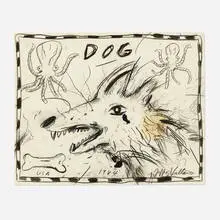 Jeffrey Vallance, Dog (with Regis), 1984, charcoal and acrylic on paper