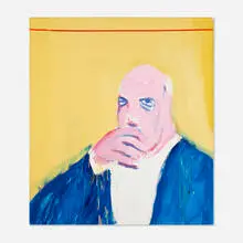 Stephen Lack, Businessman’s Lunch, 1985, acrylic on canvas, tape