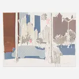 Fairfield Porter, New York City Street Scene, 1969, lithograph in colors on Arches