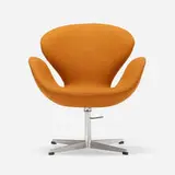 Swan chair, model no. 3322 by Arne Jacobsen, 1957, aluminum, upholstery, plastic, sold Jul 2022