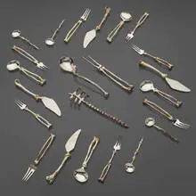 Michael Aram, flatware set, 1996-1997, silver-plated metal, stainless steel