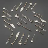 Michael Aram, flatware set, 1996-1997, silver-plated metal, stainless steel