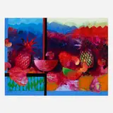 Vladimir Cora, Frutas y Paisaje, 1994, acrylic on canvas