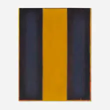 Ochre & Black by Peter Lodato, 1999, oil on canvas, sold Jul 2022
